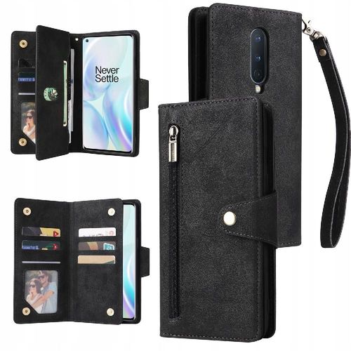 Étui Pour Oneplus 8 Avec Porte-Cartes Et Fermeture Éclair