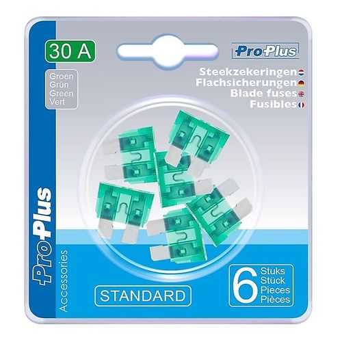 Fusibles de lame standard 30A vert 6 pièces sous blister