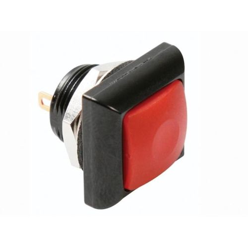 Mini Bouton-Poussoir Carré en Métal avec Bouton Rouge 1P Spst Off-(On)