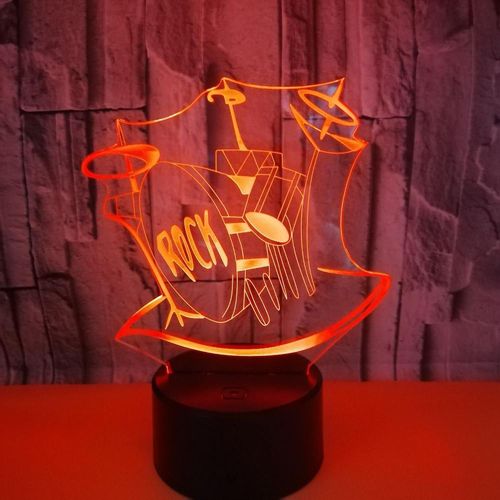 3d Rock Tambour Lumière Table Tactile Bureau Optique Illusi