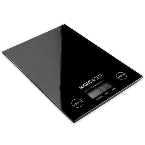 Balance De Cuisine Numérique En Verre Noir Avec Écran Lcd Et Capacité De 5 Kg