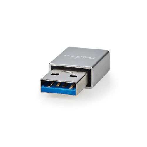 Adaptateur USB-A | USB 3.2 de 1re génération | USB-A mâle | USB-C¿ Femelle | 5 Gbit/s | Rond | Plaqué nickel | Argent |