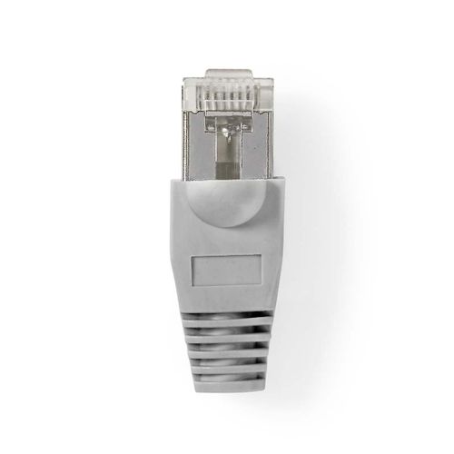 Connecteur RJ45 | Mâle | UTP solide CAT5 | Droit | Plaqué or | 10 pièces. | PVC | Gris / Transparent | Boîte