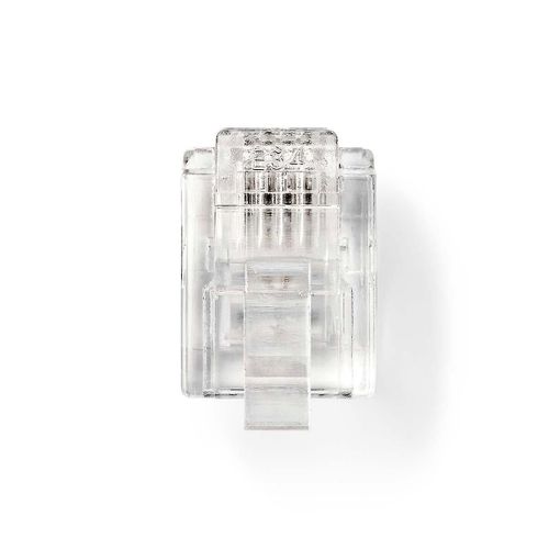 Connecteur de câble de télécommunication | Type de prise : RJ11 | Droit | Placage : Plaqué or | PVC | Transparent