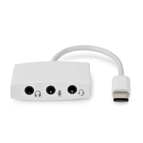 Adaptateur USB-C¿ | Câble USB 2.0 | USB-C¿ mâle | 3,5 mm Femelle | 0,10 m | Rond | Plaqué nickel | ABS/PVC | Nous