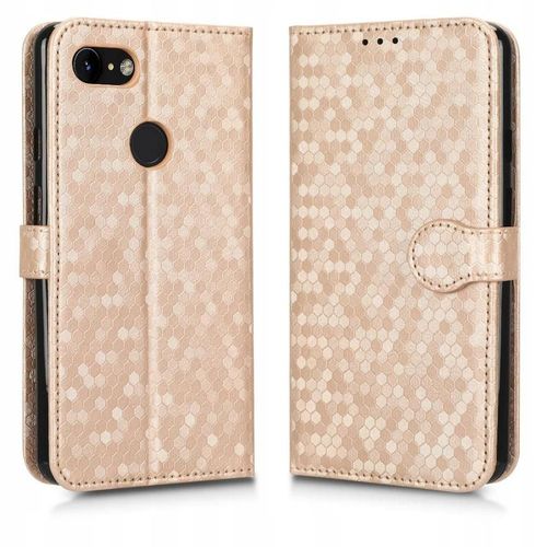 Étui Portefeuille En Cuir Pour Google Pixel 3a Xl Avec Fermoir À Motif Géométrique