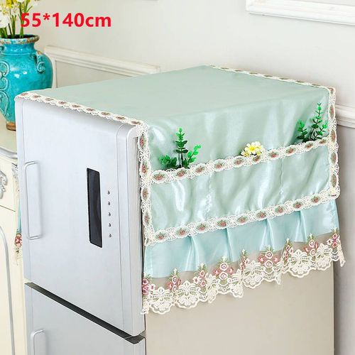 Couverture de réfrigérateur vert frais,serviette anti-poussière pour four à micro-ondes,tambour pour Machine à laver,meubles,1 pièce