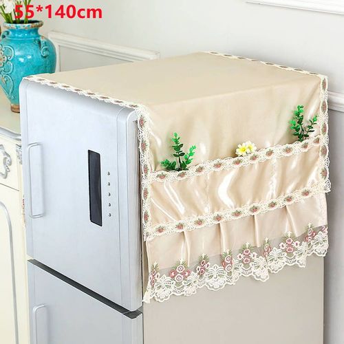Couverture de réfrigérateur vert frais,serviette anti-poussière pour four à micro-ondes,tambour pour Machine à laver,meubles,1 pièce