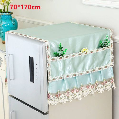 Couverture de réfrigérateur vert frais,serviette anti-poussière pour four à micro-ondes,tambour pour Machine à laver,meubles,1 pièce