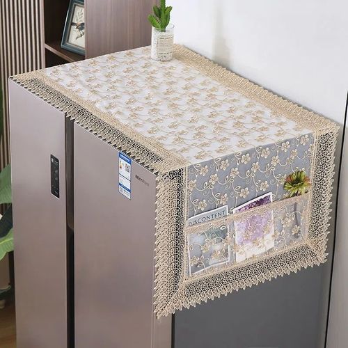 Housse anti-poussière multifonction en tissu dentelle,pour Machine à laver,tambour,four à micro-ondes,décoration de la maison,pour réfrigérateur