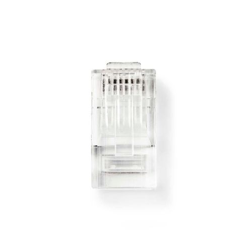 Connecteur RJ45 | Mâle | UTP toronné CAT5 | Droit | Plaqué or | 10 pièces. | PVC | Transparent | Boîte