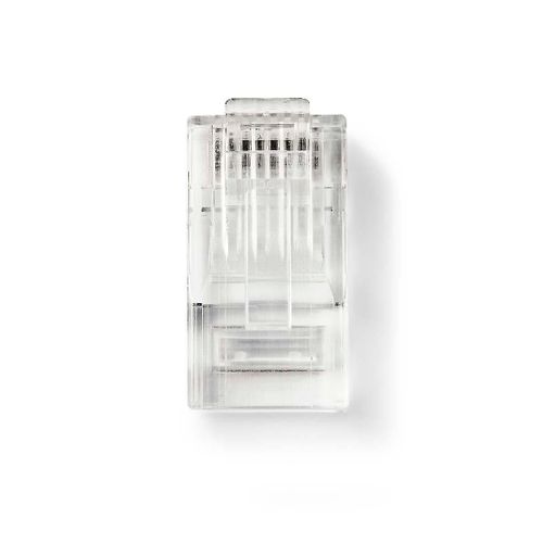 Connecteur RJ45 | Mâle | UTP toronné CAT6 | Droit | Plaqué or | 10 pièces. | PVC | Transparent | Boîte