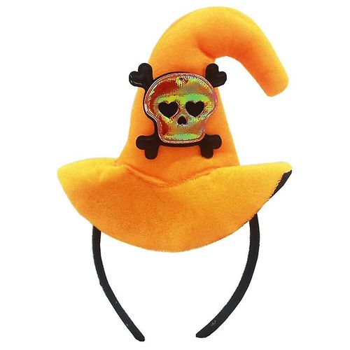 Jusch 2-Pack Halloween Mascarade Dress Up Party Headwear Crâne Citrouille Sorcière Bandeau Pour Enfants (Bandeau Squelette Tête De Mort), Wz-1673r
