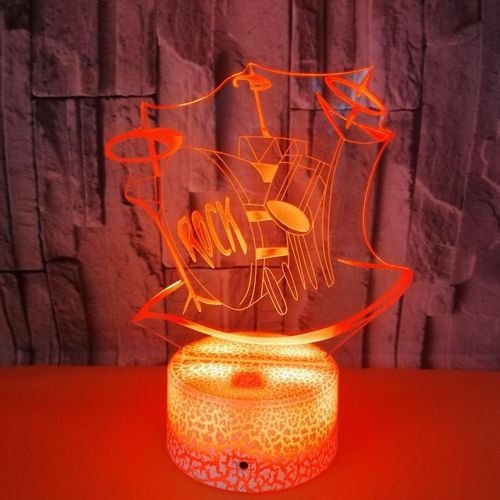 3d Rock Tambour Lumière Table Tactile Bureau Optique Illusi