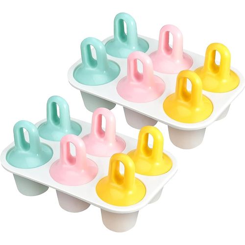 2 Ensembles 6 Cavité Aliments Frais Congélateur Pops Avec Poignées Faciles À Saisir Petits Moules À Crème Glacée Pour Bébé, Drôle Mignon Pop Grip Moules Bébé Plateau De Congélation D¿Aliments Pour Béb