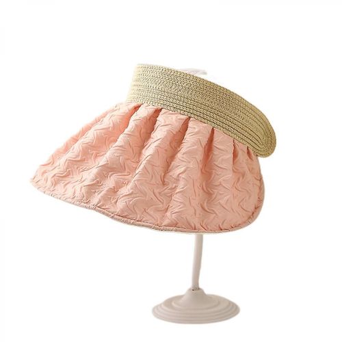 Casquette De Protection Solaire Filles Chapeau De Soleil Anti-Uv D¿Été Double Face Peut Porter Un Chapeau Haut De Forme Vide Couverture De Visage Chapeau De Soleil, Rose