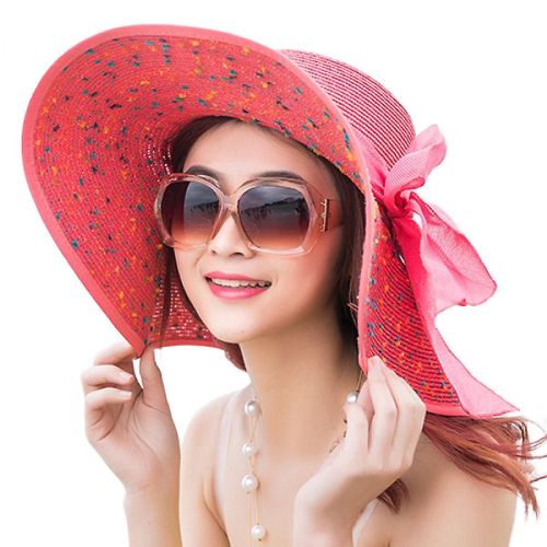 Grand Chapeau De Paille À Bord Peut Être Plié Chapeau De Soleil D¿Été Enfants Chapeau De Soleil De Plage Décontracté Hors De La Tournée Chapeau De Soleil, Pastèque Rouge