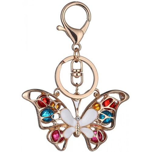 Jusch Bling Papillon Sac À Dos Porte-Clés Pour Clé De Voiture, Porte-Clés En Alliage Étincelant Or Rose Pour Les Filles