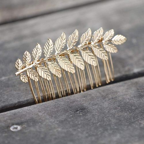 Jusch Feuille Peignes À Cheveux De Mariée De Mariage Accessoires De Cheveux Casque D¿Or Pour Femmes Et Filles (Or), Wz-540r