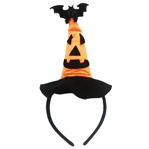 Jusch 2-Pack Halloween Mascarade Habiller Party Headwear Crâne Citrouille Sorcière Bandeau Pour Enfants (Bandeau De Casquette De Chauve-Souris Noire), Wz-1674r