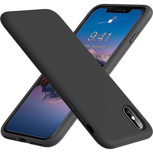 Coque Iphone 11, Silicone Liquide Souple, Caoutchouc Ultra-Fin, Protection De Tout Le Corpsnoir