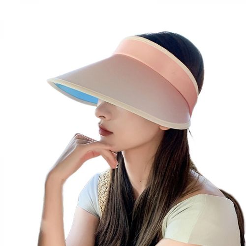 Protection Solaire Sun Hat Female Summer Color Dégradé Sun Hat Outdoor Empty Top Hat Tour Pliable Casquette Réglable, Rose