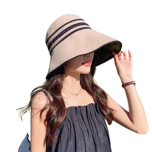 Chapeau De Soleil En Vinyle Chapeau De Soleil Filles En Été Vide Crème Solaire Caps En Plein Air Équitation Anti -Ultraviolet Peut Plier Le Chapeau De Soleil, Kaki