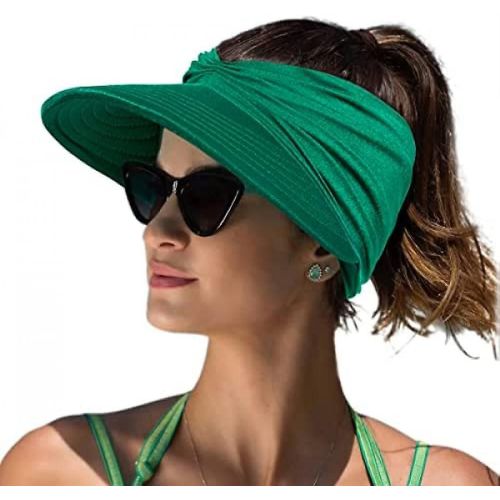 Femmes Sport Pare-Soleil Chapeaux, Vide Top Casquette De Baseball, Femmes Chapeaux De Soleil Avec Protection Uv, Chapeaux De Soleil Pour Jeunes Filles Femmes Plage, Vert