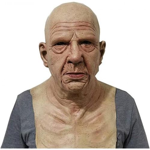 Sdigv Vieil Homme Couvre-Visage Vieil Homme Couvre-Chef Durable Réalité Chauve Vieil Homme Couvre-Visage Pour Halloween Party Masquerade