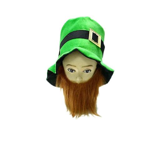 Jusch Petit Chapeau Irlandais De La Saint-Patrick + Accessoires De Costume De Fête À Barbe Brune, Wz-1730r