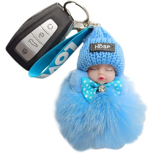 Jusch Porte-Clés - Sweet Girl Poupée Porte-Clés, Doux Mignon Porte-Clés, Poupée Porte-Clés Peut Être Utilisé Dans Les Clés De Voiture, Portefeuilles--Bleu