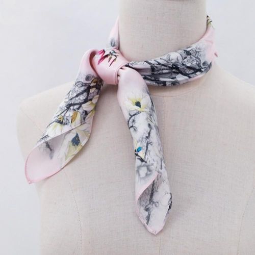 Écharpe En Mousseline De Soie Col Carré Foulard Mouchoir Vintage Ruban Écharpe Pour Dames Et Filles-16