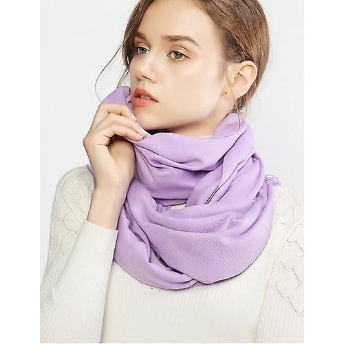 Écharpe Tartan D¿Hiver - Femmes Longues Foulards Chaud Laine Style Britannique Spinning Tassel Châle Étole Pour Femmes Dames, Violet