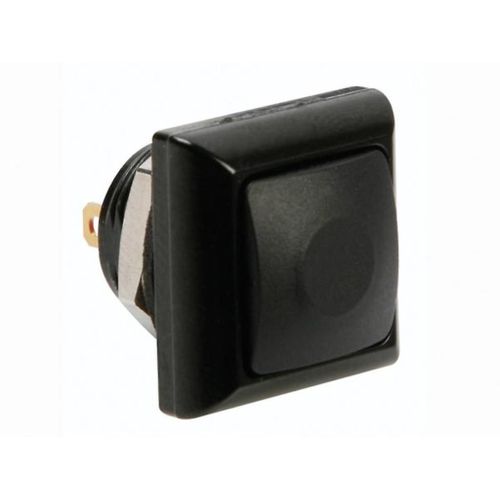 Mini Bouton-Poussoir Carré en Métal avec Bouton Noir 1P Spst Off-(On)