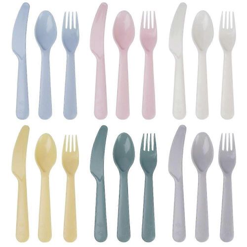 Set De Couverts Réutilisables De 18 Pièces Aux Couleurs Pastel Pour Les Enfants