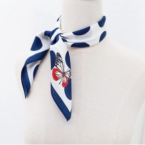 Écharpe En Mousseline De Soie Col Carré Foulard Mouchoir Vintage Ruban Écharpe Pour Dames Et Filles-04