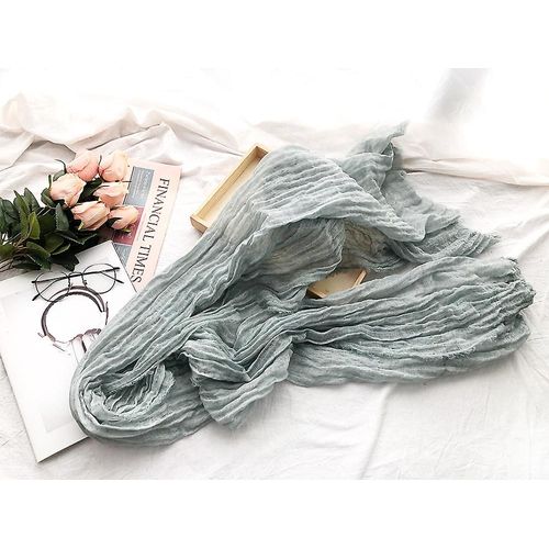 Foulards En Coton Et Lin, Foulards Pour Hommes Et Femmes, Châles-Vert Clair