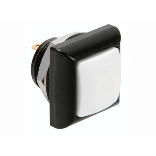 Mini Bouton-Poussoir Carré en Métal avec Bouton Blanc 1P Spst Off-(On)