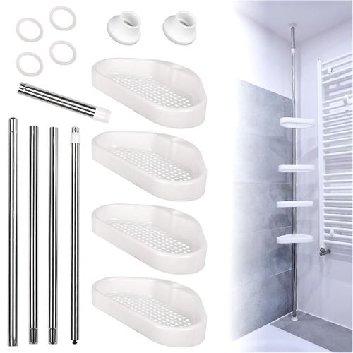 Étagère d¿angle de salle de bain douche télescopique 260cm