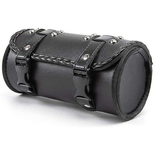 Sac De Fourche De Moto Pu Cuir De Vélo Guidon Outil Pochette Sissy Bar Roll Sac De Rangement Sac De Selle