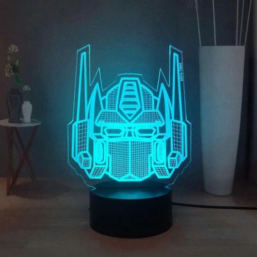 Transformers 3d Veilleuse, Lampe De Table Led Optimus Prime 7 Couleurs, Lampe De Nuit De Chambre D¿Enfant Télécommandée, Cadeau De Noël D¿Anniversaire Pour Enfants Garçons