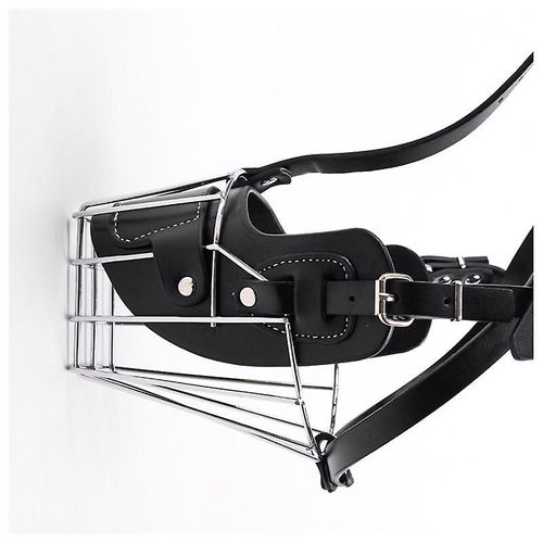 Muselière Pour Chien Dlm, Panier Facial En Métal Pour Chien, Bouche De Chien Laisse En Cuir Réglable Respirante Adaptée Aux Grands Chiens De Taille Moyenne 1er Noir