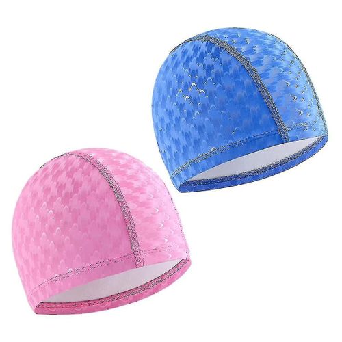 2pcs Bonnet De Bain Léger Chapeau De Bain Confortable Sans Glissement Bonnet De Bain Pour Femmes Hommes Enfants 