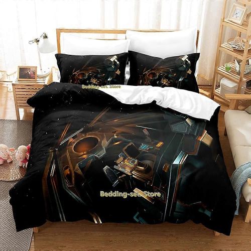 V720 Bed Sheets New Game Elite Dangerous Bedding Set Single Twin Full Queen King Size Bed Set Adult Kid Bedroom Duvetcover Sets Darxide Emp 3-Piece Be 135x200cm 53x78in