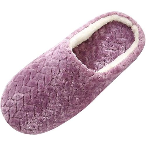 Pantoufles D'hiver Pour Femmes Pantoufles De Maison Slip-On Anti-Skid Flower Indoor Casual Warm Shoes
