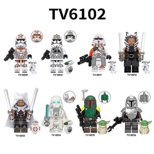8pcs Blocs De Construction Mandalorian Star Wars Mini Figurines D¿Action Jouets Fans Cadeaux