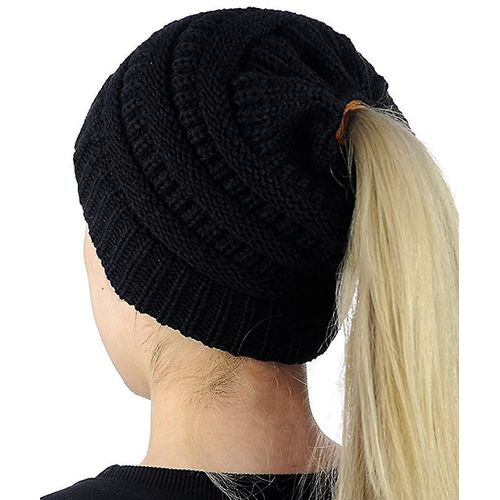 Dames Filles Tricoté Épaissir Chapeau Avec Tresses Trou Boucle Tricoté Foulard