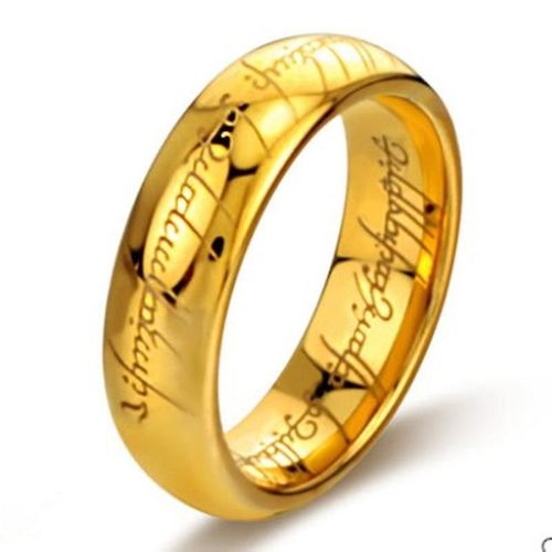 Le Seigneur Des Anneaux Star Bagues Hommes Couples C?ur Sutra Le Seigneur Des Anneaux Anneaux Plaqué Or, 6mm, Or
