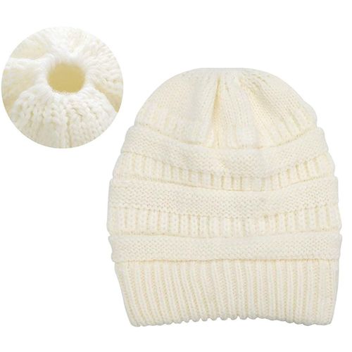 Dames Filles Tricoté Épaissir Chapeau Avec Tresses Trou Boucle Tricoté Foulard