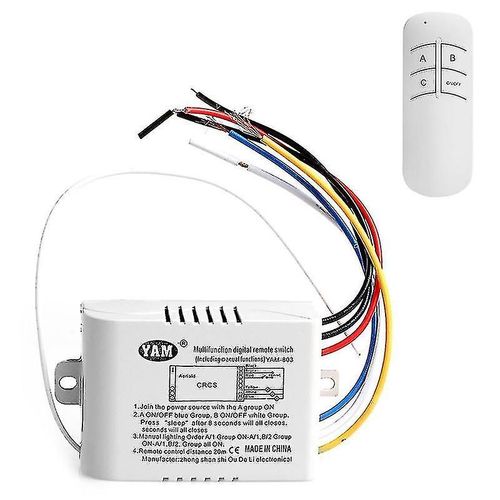 Sans fil 3 canaux On / off Lampe Télécommande Interrupteur Récepteur Transmetteur